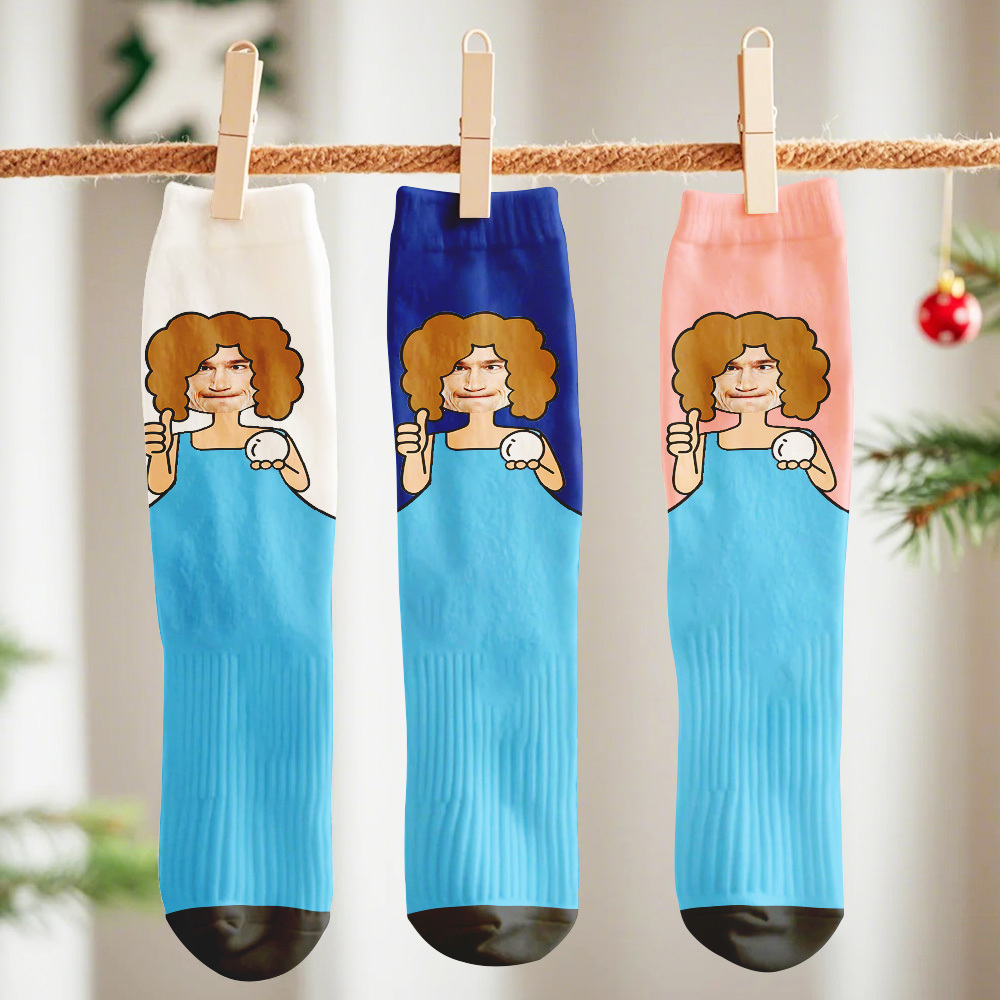 Christmas Socks Custom Face Printed Socks Personalized Funny Custom Design Best Gift Idea for Xmas - MyPhotoSocksAu