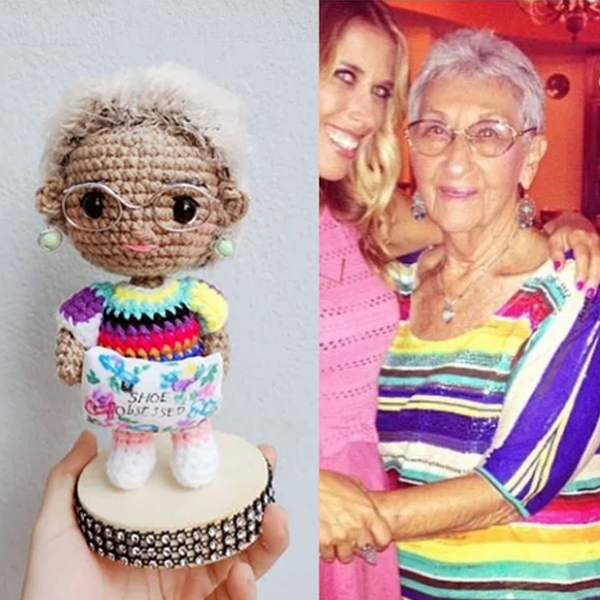 Family Crochet Doll Personalized 1 Person Portrait Gifts Custom Bady Crochet Doll - My Photo Socks AU