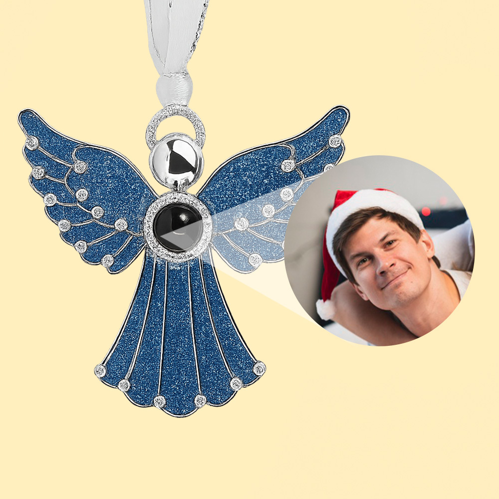 Personalized Angel Embrace Photo Ornament Projection Gem Ornament Christmas Tree Ornament Christmas Gifts - MyPhotoSocksAu