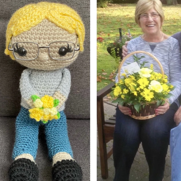 Custom Gandma Crochet Doll Personalized Handmade Portrait Gifts For Grandparents - My Photo Socks AU