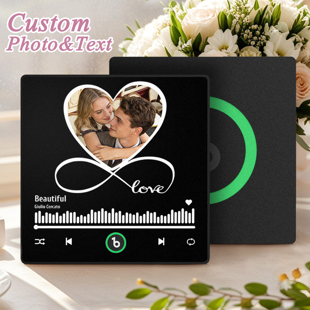 Custom Music Fridge Magnet Love & Infinity Music Album Fridge Magnet Photo Music Wall Photo Music Movement That Can Be Played Valentine's Day Gifts Gift Idea - MyPhotoSocksAu