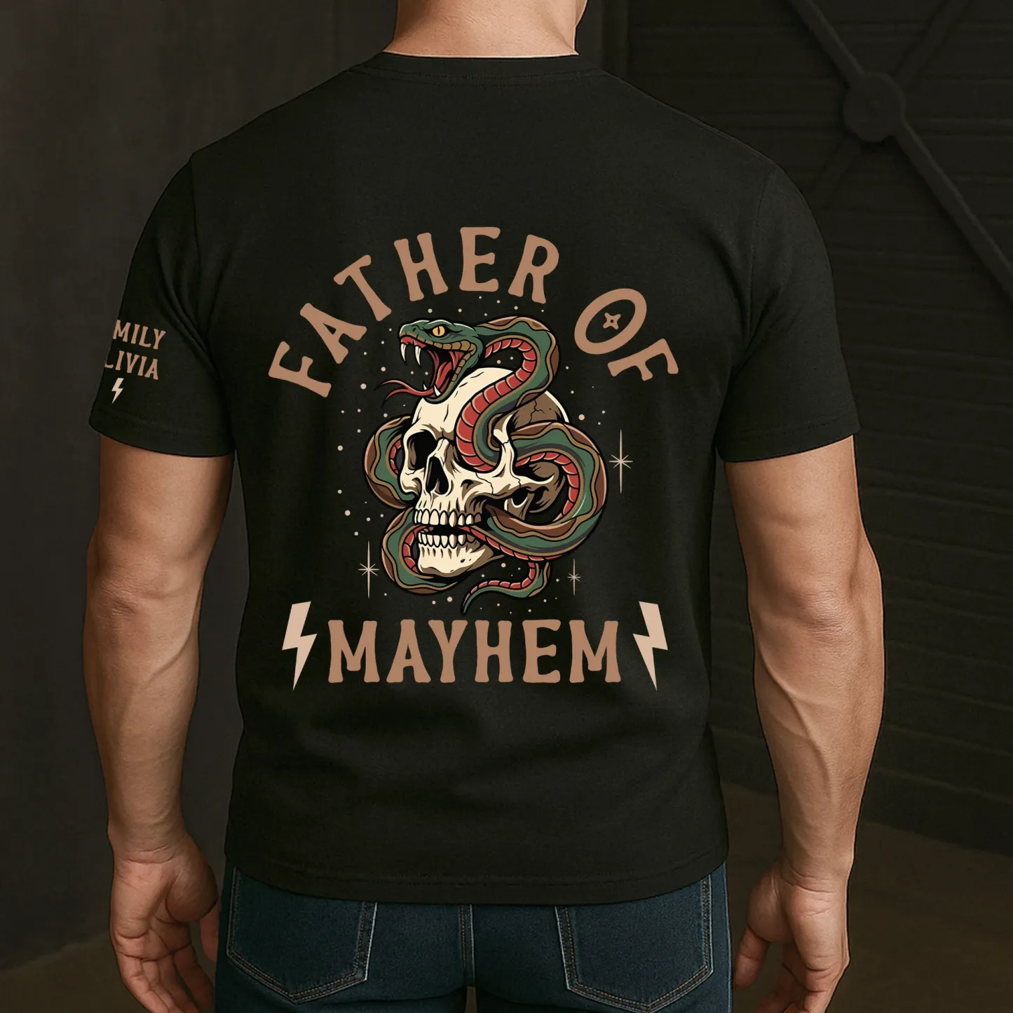 Cutsom Father's Day Gift, Father Of Mayhem - Personalized Shirt - MyPhotoSocksAu
