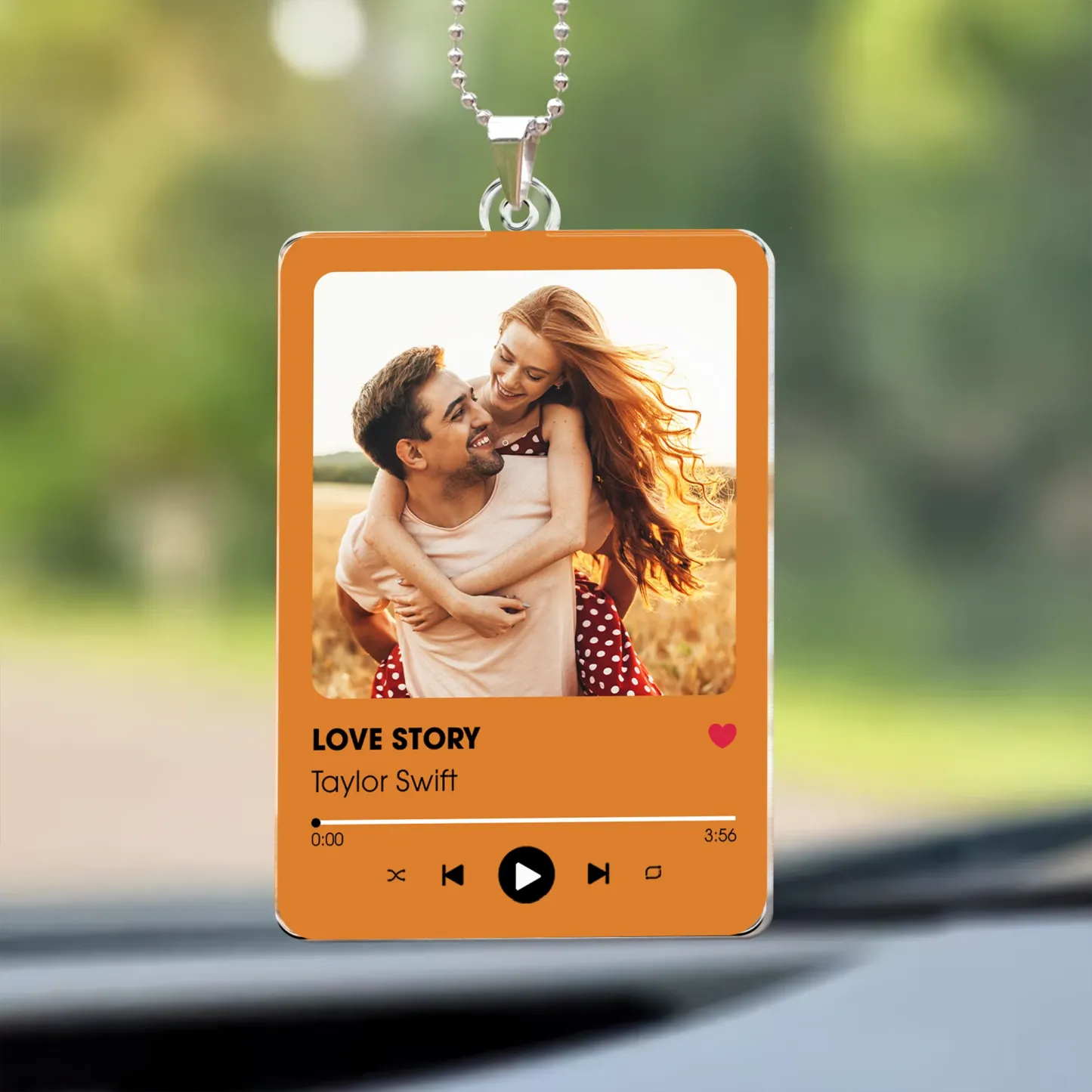 Personalized Photo Rear View Mirror Accessory Favorite Song Title - MyPhotoSocksAu