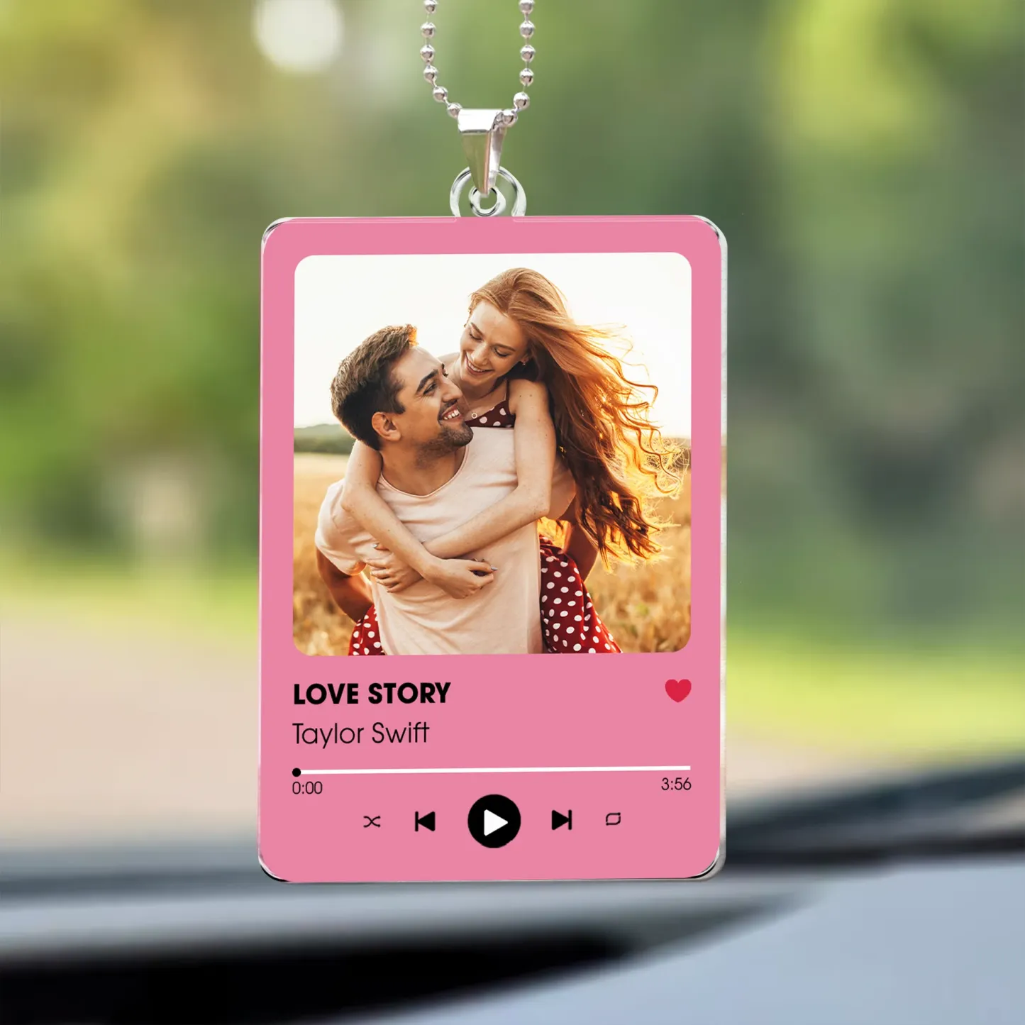 Personalized Photo Rear View Mirror Accessory Favorite Song Title - MyPhotoSocksAu