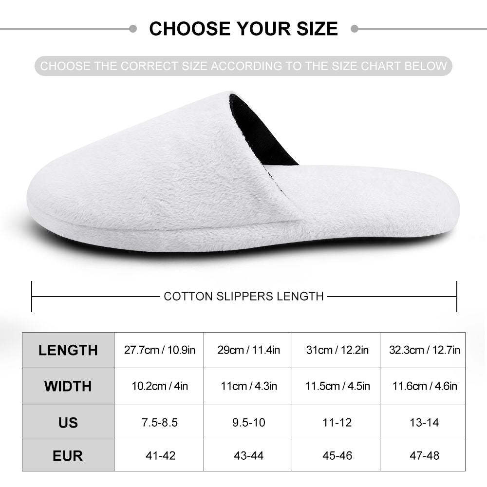 Custom Face Women's and Men's Slippers Personalized Paw Print Casual House Shoes Indoor Outdoor Bedroom Cotton Slippers - My Photo Socks AU
