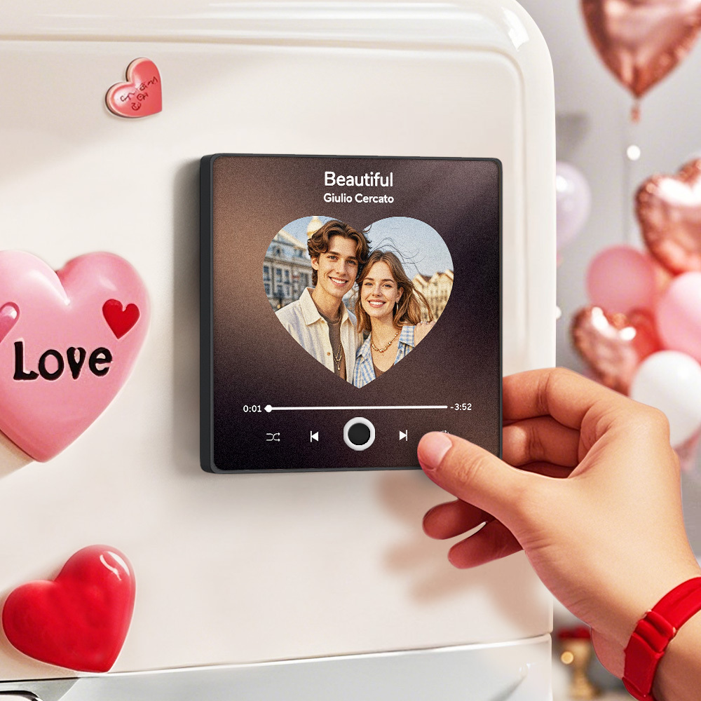 Personalized Photo Album Fridge Magnet Music Wall Photo Sticker Music Movement That Can Be Played Without Cell Phone Music Fridge Magnet Pro Can Play Songs Valentines Gift - MyPhotoSocksAu