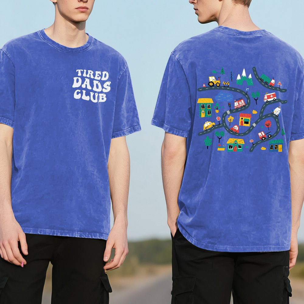 Custom Dads Club Photo Multicolor T-Shirt Personalized Text Shirt for Fathers Day Gift - MyPhotoSocksAu