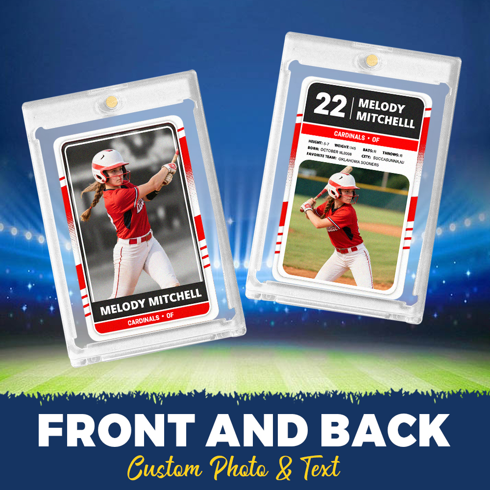 Personalized Sports Portrait Card Custom Name Number Stats Unique Gift for Young Athletes and Sports Fans - MyPhotoSocksAu