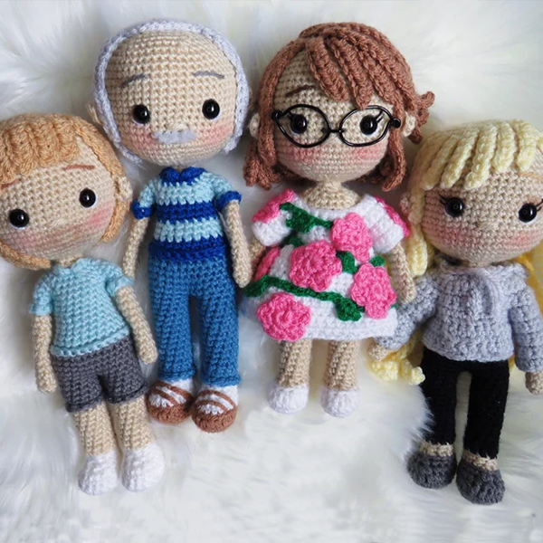 Custom Grandpa Crochet Doll Personalized Portrait Crochet Gifts - My Photo Socks AU