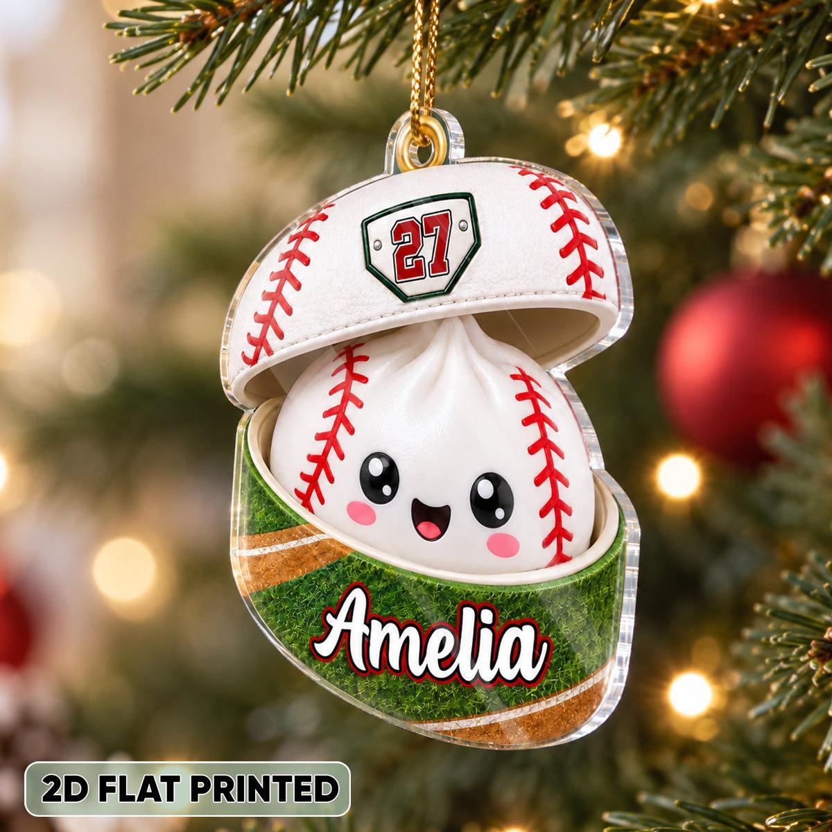 Custom Ball Games Dumpling Squishy Style - Personalized Acrylic Ornament - Christmas Gift for Daughter, Son, Grandkids - MyPhotoSocksAu