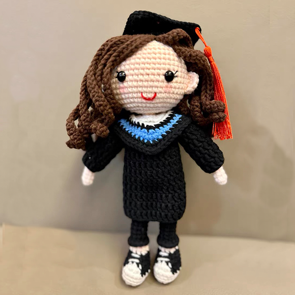 Full Body Custom Crochet Doll Personalized Graduation Gift Custom Graduation Crochet Doll - My Photo Socks AU