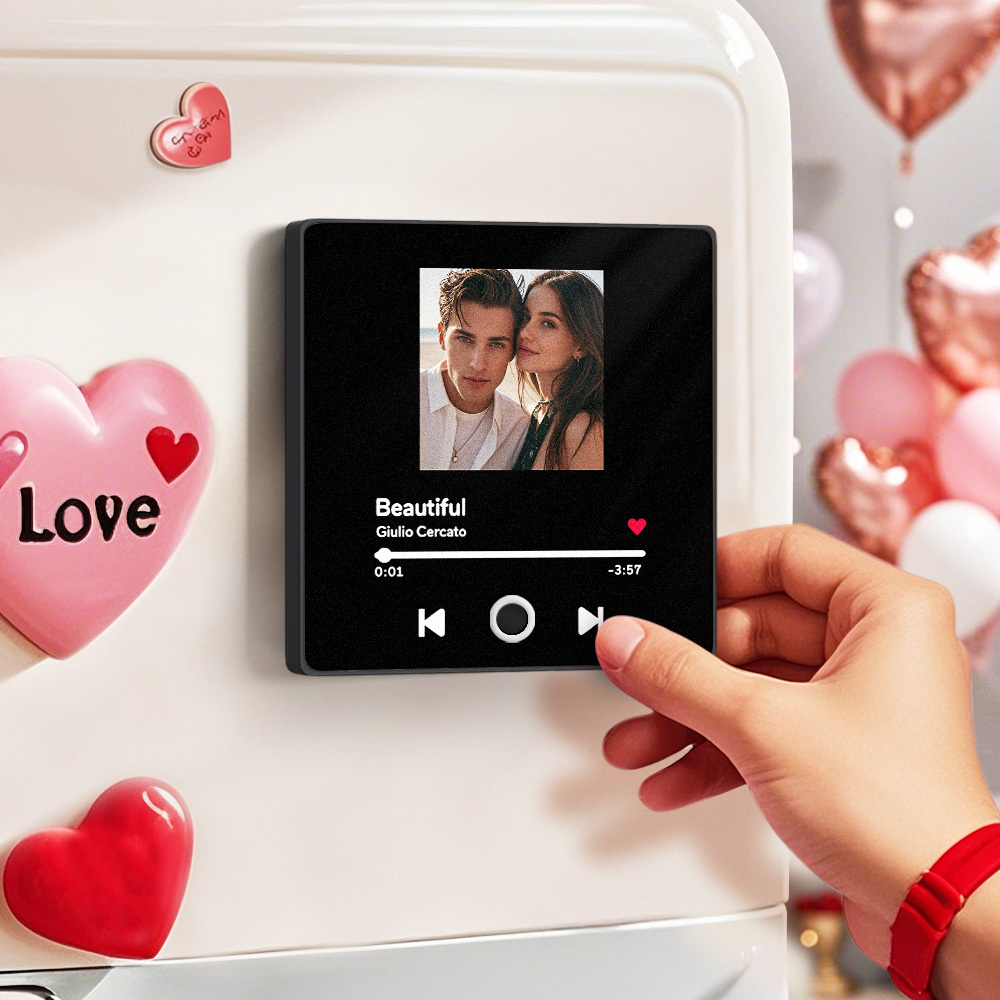 Personalized Photo Album Fridge Magnet Music Wall Photo Sticker Music Movement That Can Be Played Without Cell Phone Music Fridge Magnet Pro Can Play Songs Valentines Gift - MyPhotoSocksAu
