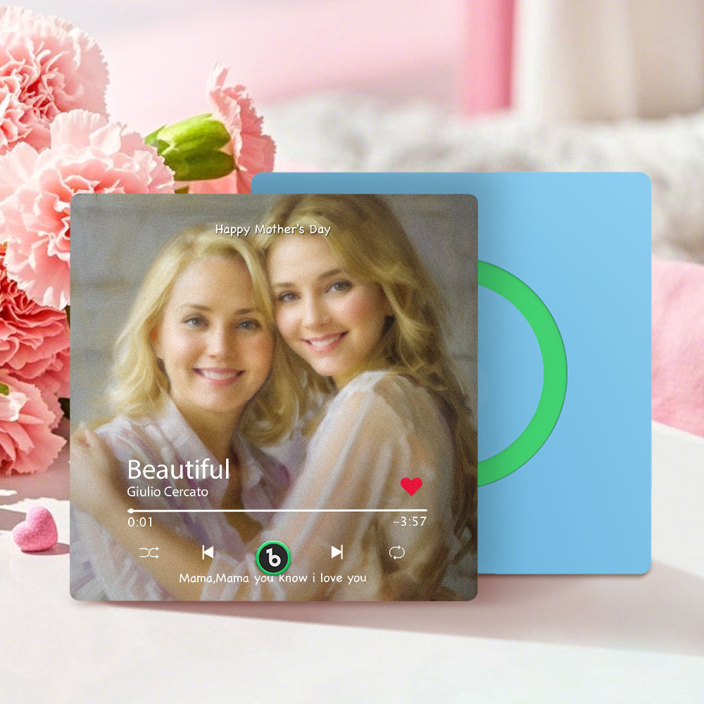 Personalized Mother's Day Music Fridge Magnet Oil Painting Effect Custom Photo Frame Gift for Mom - MyPhotoSocksAu