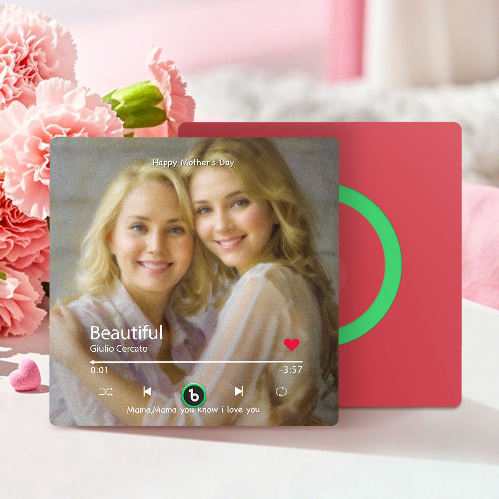 Personalized Mother's Day Music Fridge Magnet Oil Painting Effect Custom Photo Frame Gift for Mom - MyPhotoSocksAu