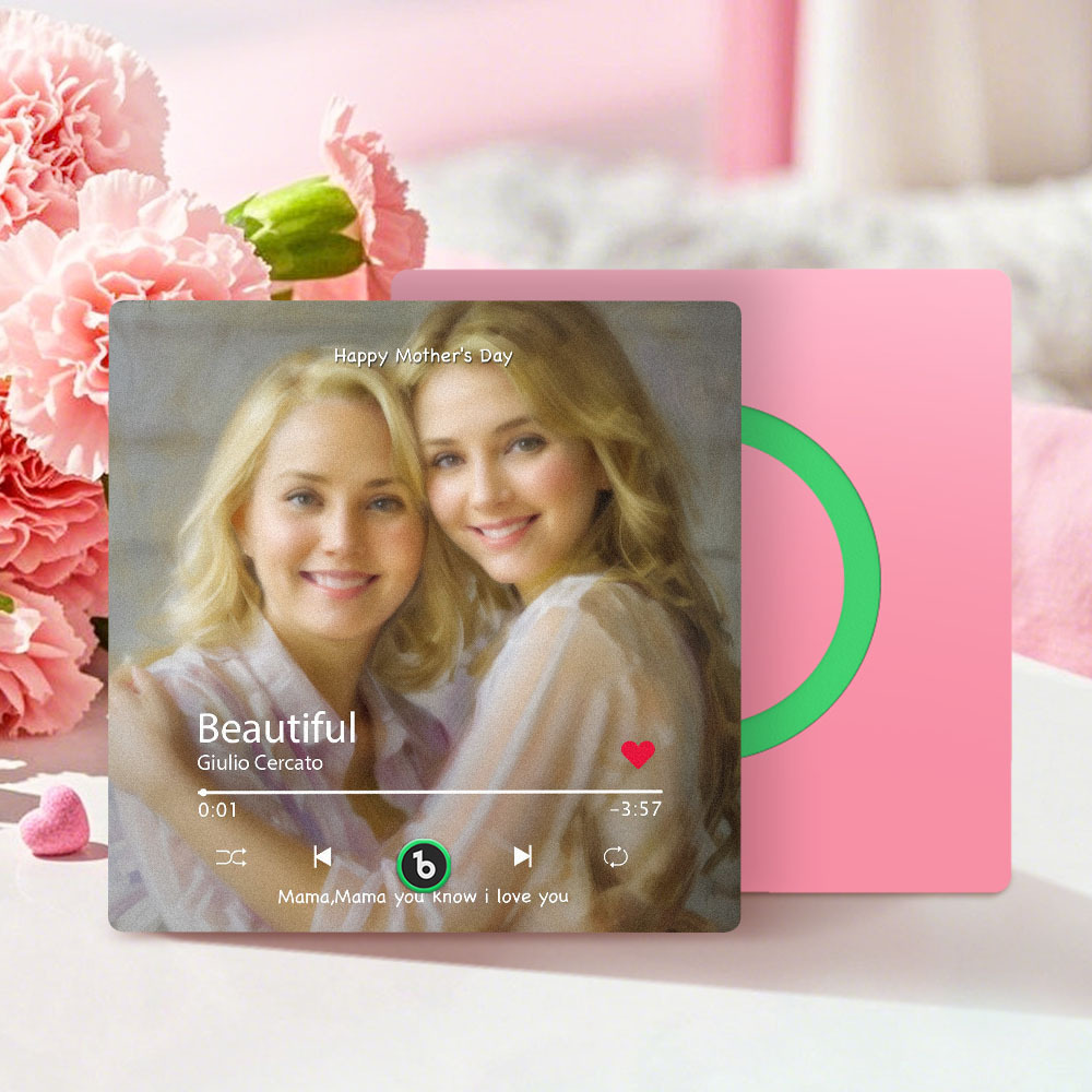 Personalized Mother's Day Music Fridge Magnet Oil Painting Effect Custom Photo Frame Gift for Mom - MyPhotoSocksAu