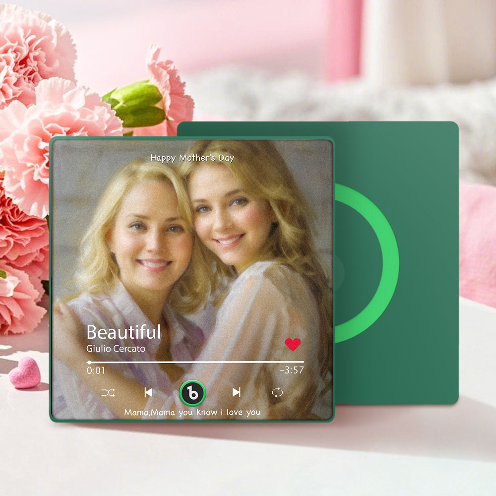 Personalized Mother's Day Music Fridge Magnet Oil Painting Effect Custom Photo Frame Gift for Mom - MyPhotoSocksAu