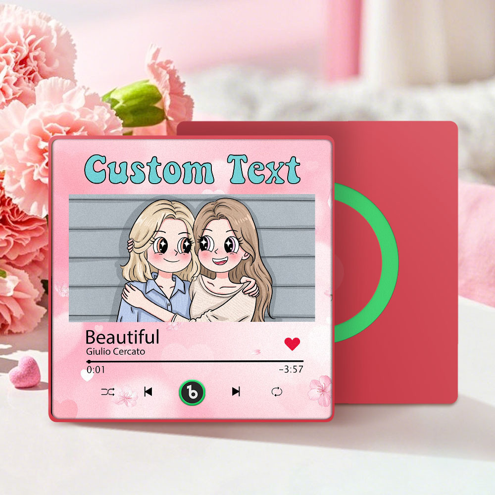 Custom Mother's Day Music Fridge Magnet Cartoon Face Personalized Photo Frame Gift for Mom - MyPhotoSocksAu