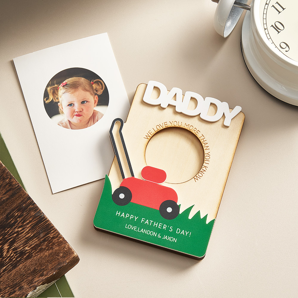 Custom Father's Day Photo Fridge Magnet Personalized  Mower Photo and Text Fridge Magnet Gift for Dad Fridge Photo Frame - MyPhotoSocksAu