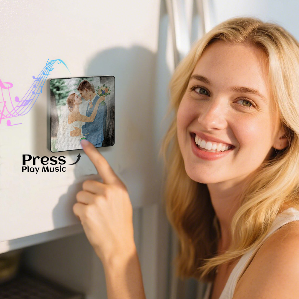 Custom Photo Portrait Lenticular Music Fridge Magnet Personalized Gift - MyPhotoSocksAu