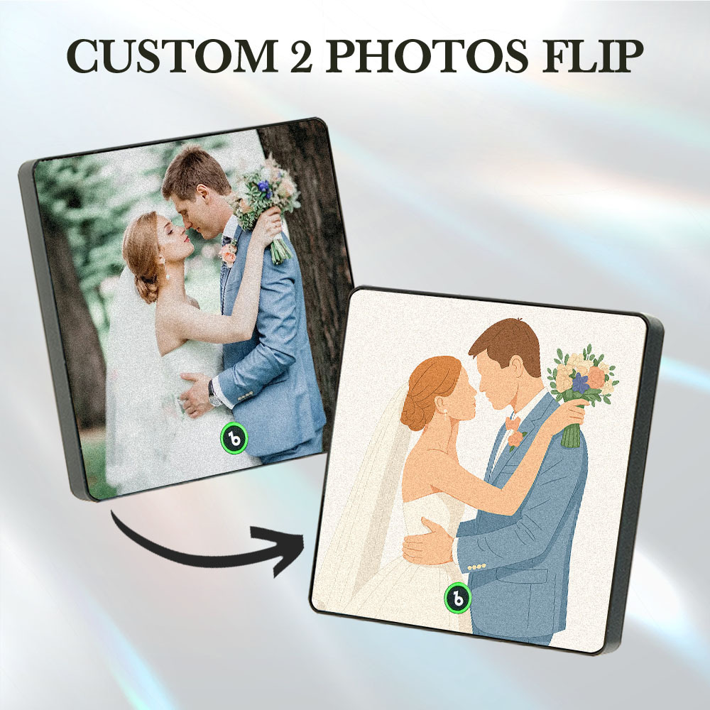 Custom Photo Portrait Lenticular Music Fridge Magnet Personalized Gift - MyPhotoSocksAu