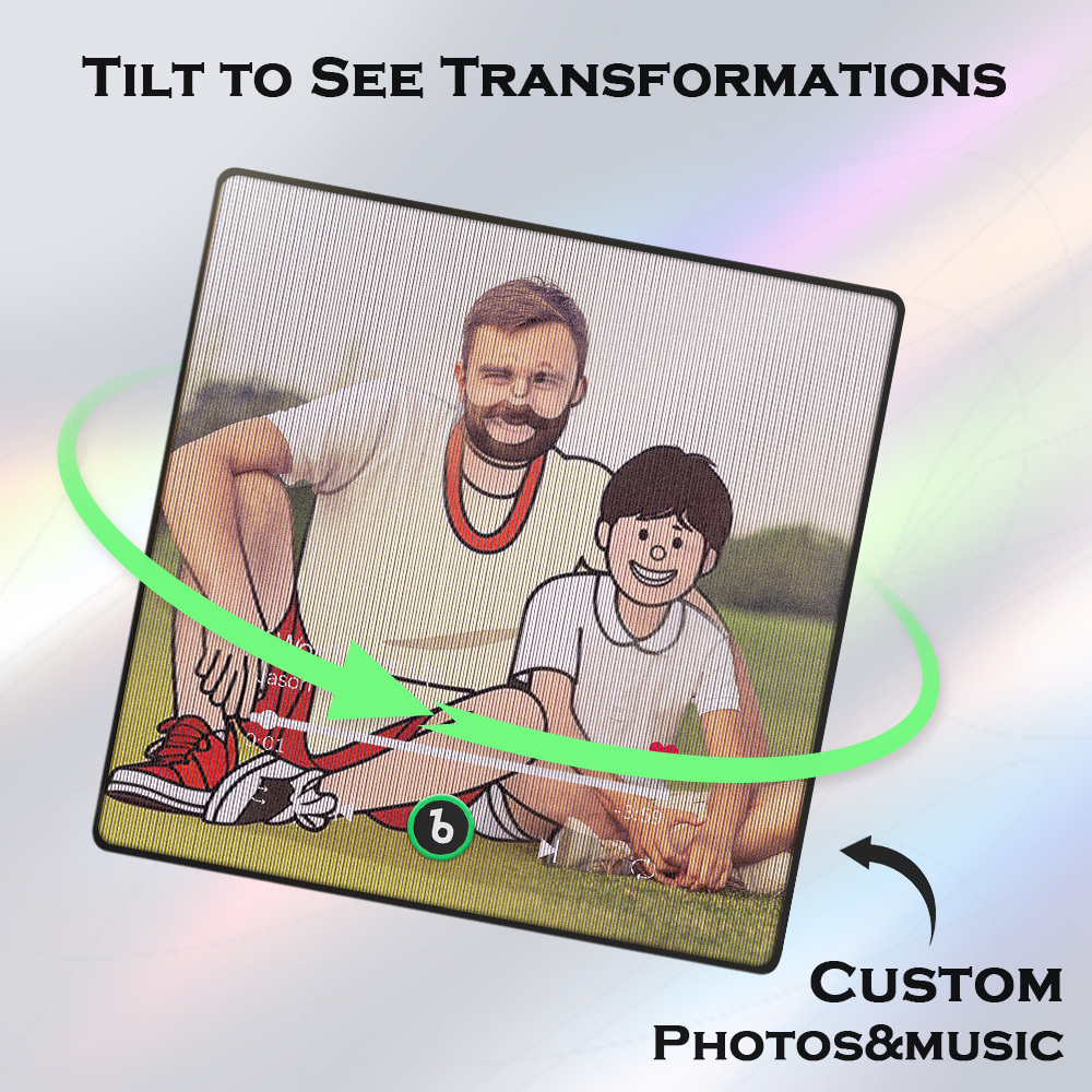 Custom Cartoon Characters Photo Lenticular Music Fridge Magnet Fun Gift - MyPhotoSocksAu