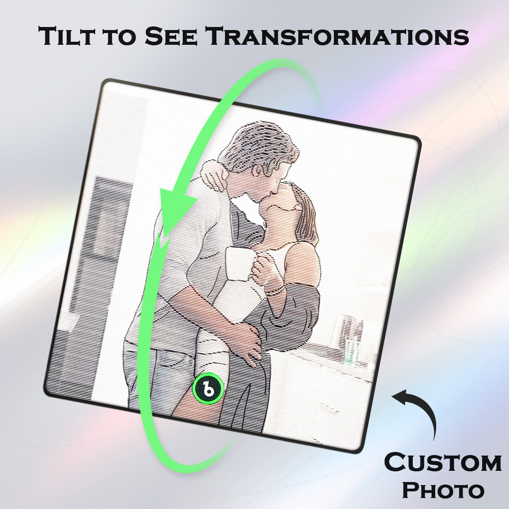 Custom Photo Music Fridge Magnet Line Drawing Photo Lenticular Gift - MyPhotoSocksAu