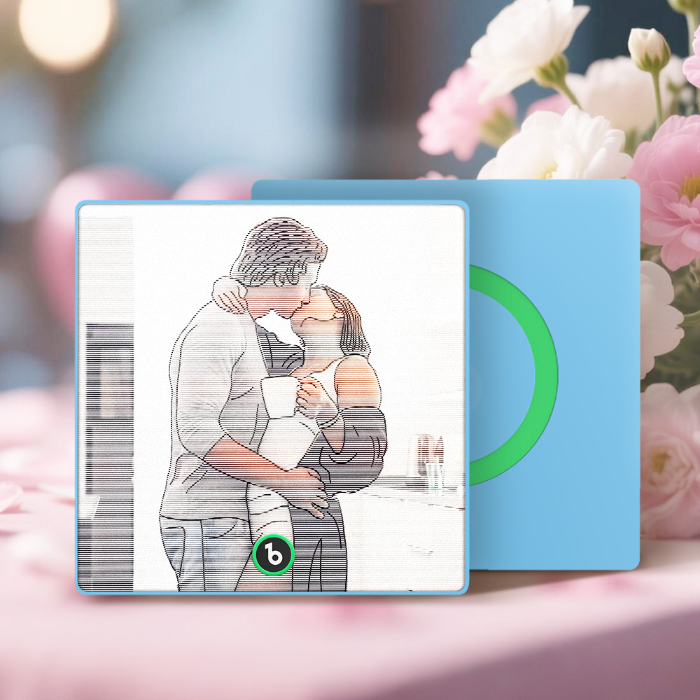 Custom Photo Music Fridge Magnet Line Drawing Photo Lenticular Gift - MyPhotoSocksAu