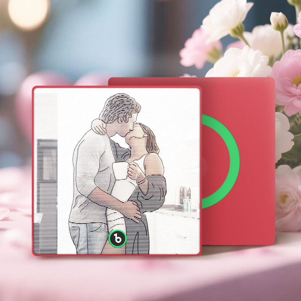 Custom Photo Music Fridge Magnet Line Drawing Photo Lenticular Gift - MyPhotoSocksAu