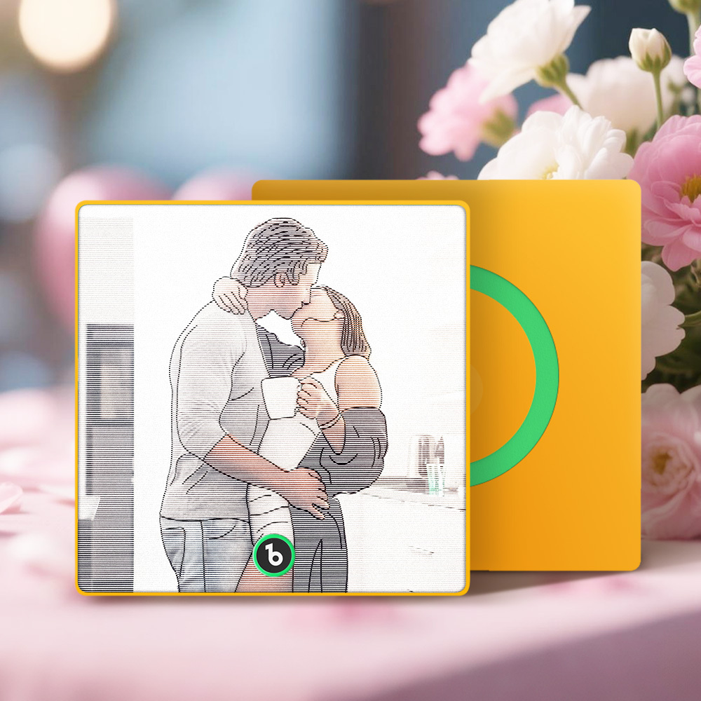 Custom Photo Music Fridge Magnet Line Drawing Photo Lenticular Gift - MyPhotoSocksAu