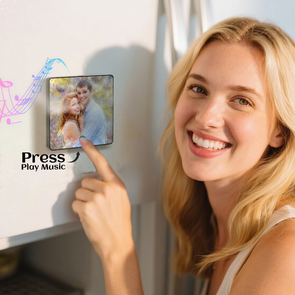 Custom Disney Lenticular Music Fridge Magnet Personalized Portrait Song Playback Gift - MyPhotoSocksAu