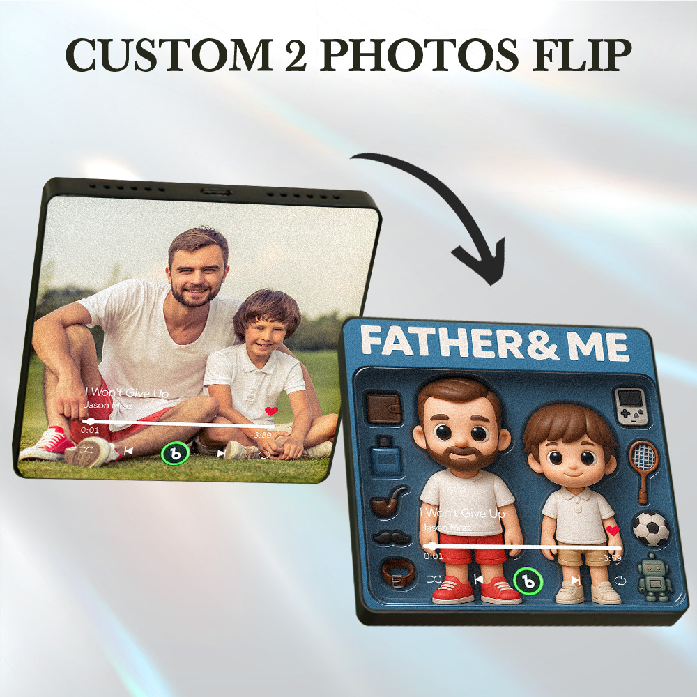 Custom Music Fridge Magnet Cartoon Photo Lenticular Gift - MyPhotoSocksAu