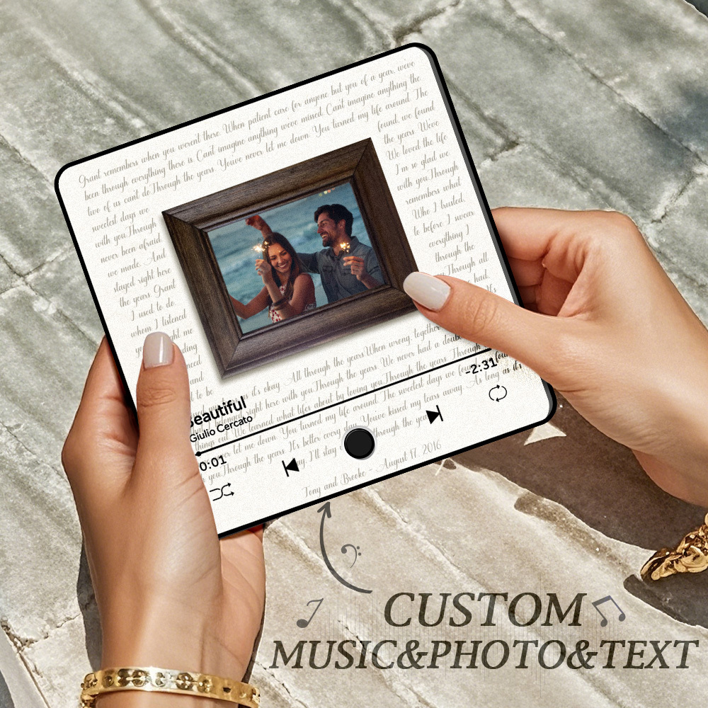 Custom Couple Photo Album Fridge Magnet Music Can Be Played Without Cell Phone Music Fridge Magnet - MyPhotoSocksAu