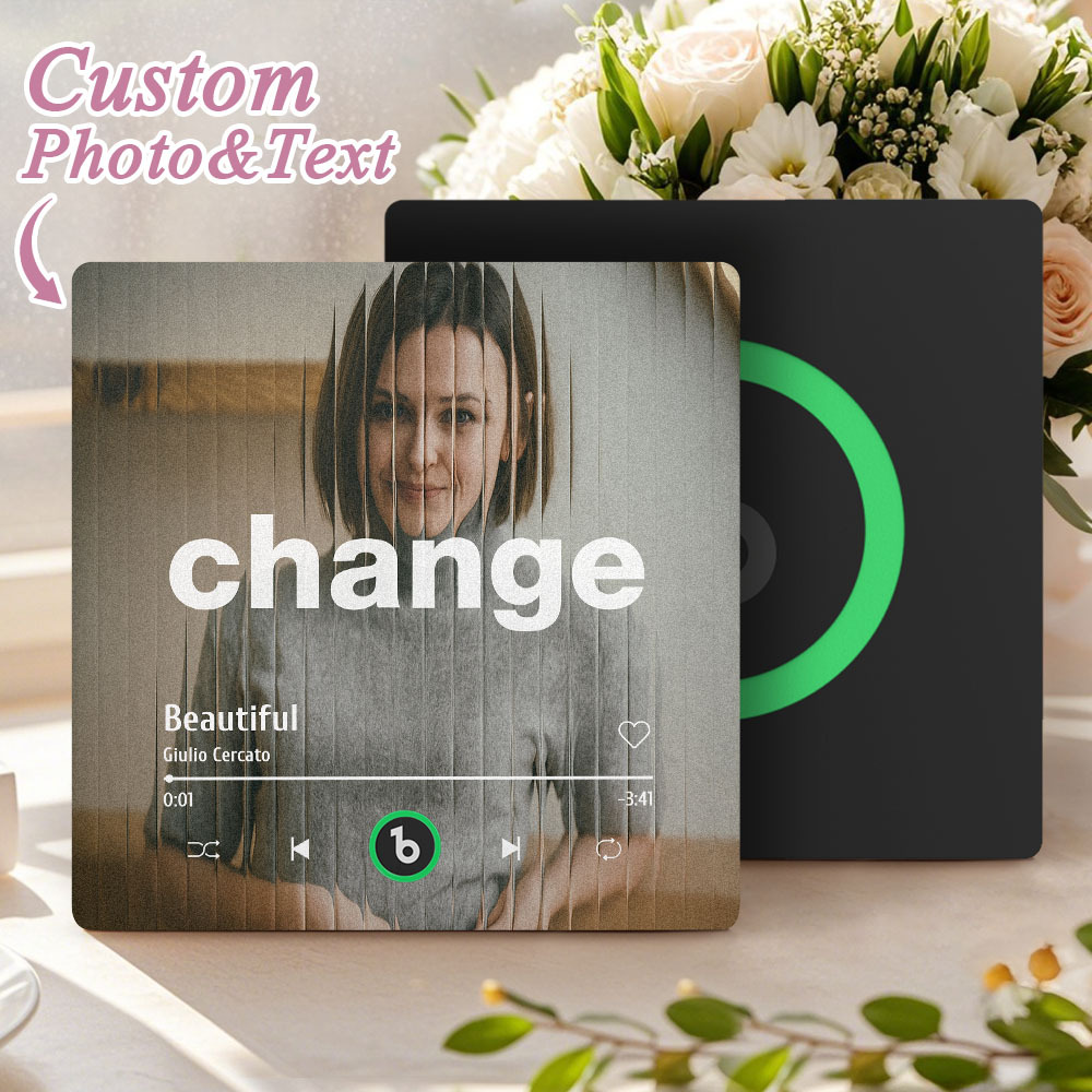 Custom Portrait Figurine Young & Elderly Style Fridge Magnet Music Can Be Played Without Cell Phone Music Cartoon Poster Bluetooth Fridge Magnet - MyPhotoSocksAu