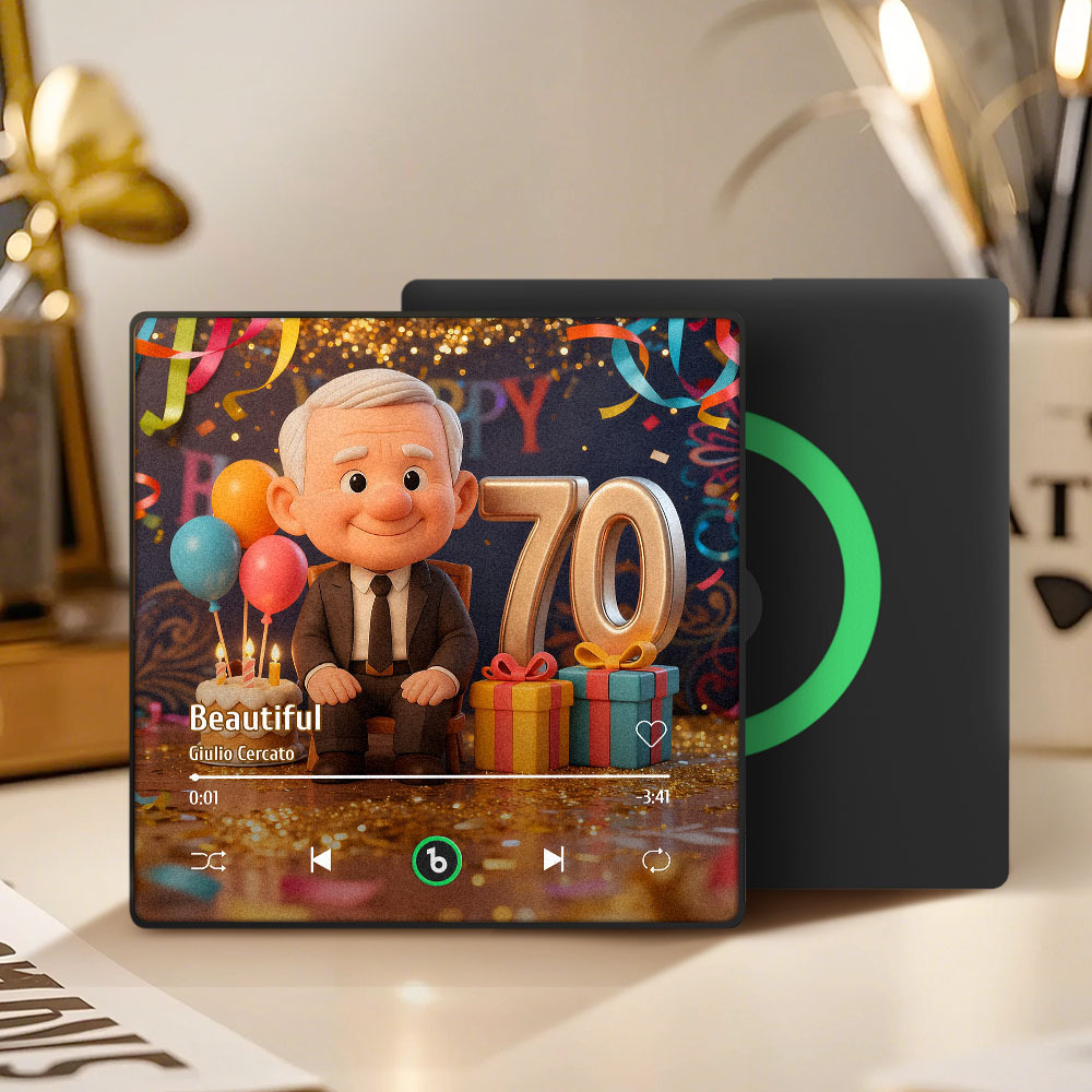 Custom Men`s Birthday Gifts Cartoon Music Fridge Magnet - MyPhotoSocksAu