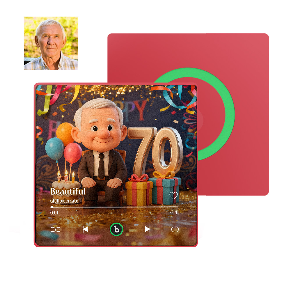 Custom Men`s Birthday Gifts Cartoon Music Fridge Magnet - MyPhotoSocksAu