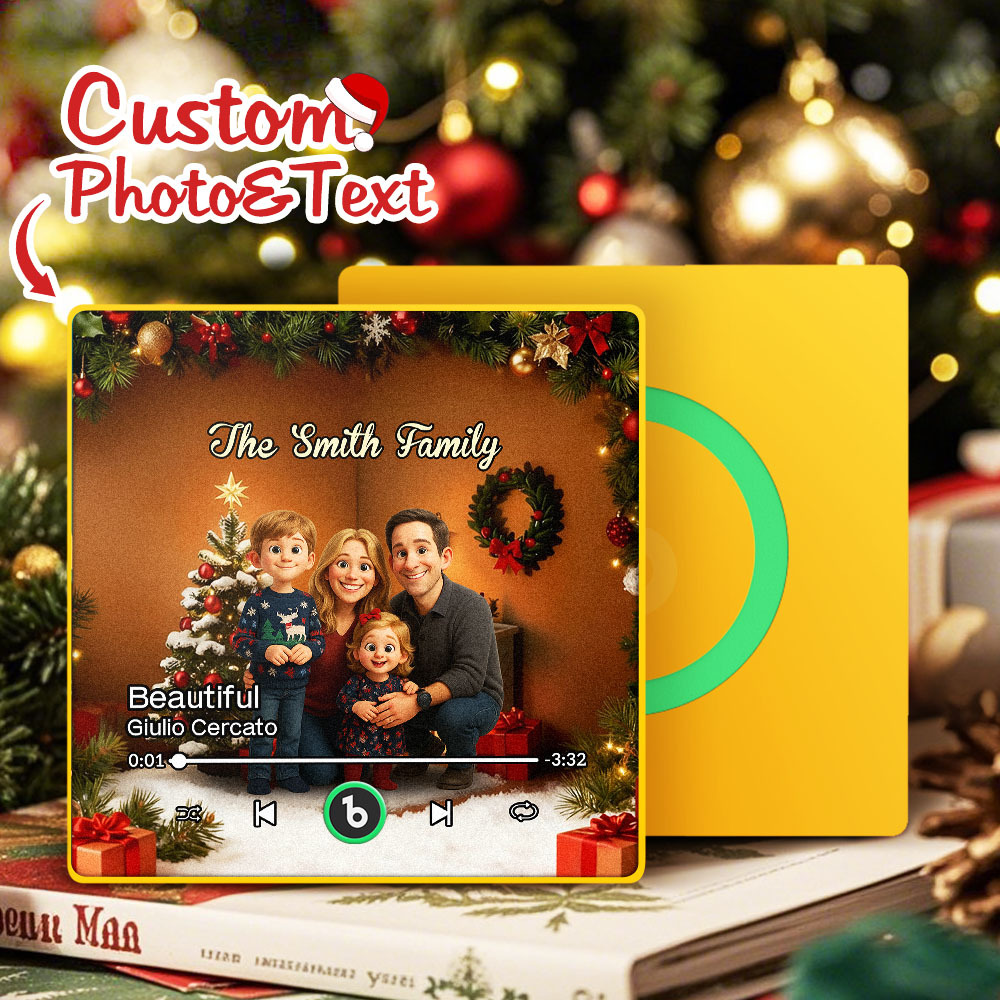 Personalized Family Photo Gifts Cartoon Music Fridge Magnet - MyPhotoSocksAu