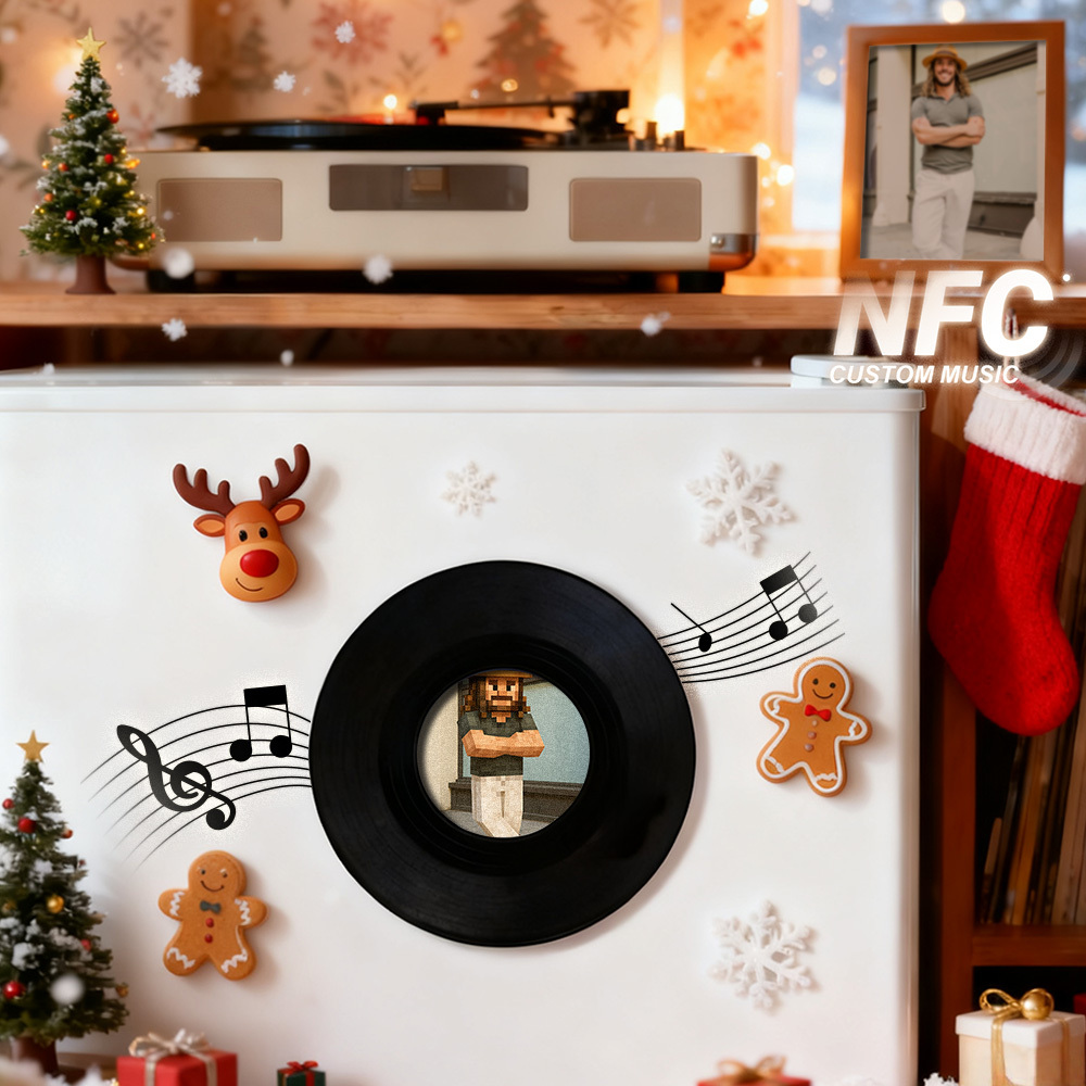 Christmas NFC Music Acrylic Fridge Magnet Custom Music Song Fridge Magnet Personalized Music Fridge Magnet Can Play Songs - MyPhotoSocksAu