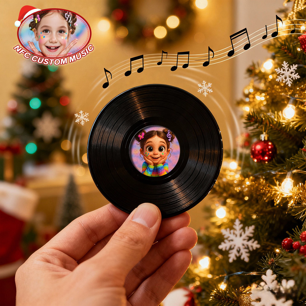 Custom NFC Music Acrylic Fridge Magnet Song Fridge Magnet Personalized Music Fridge Magnet Can Play Songs Christmas Gifts - MyPhotoSocksAu