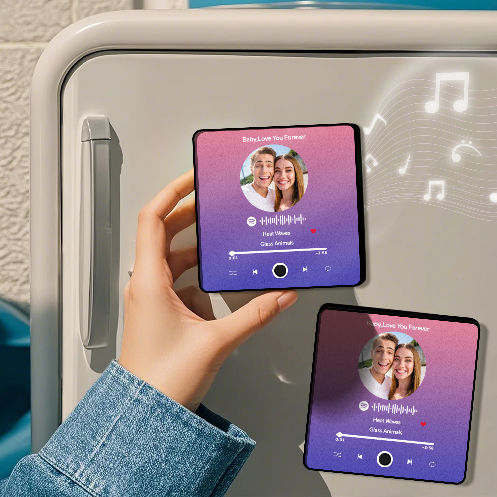 Personalized Photo Album Fridge Magnet Music Wall Photo Sticker Music Movement That Can Be Played Without Cell Phone Music Fridge Magnet Pro Can Play Songs - MyPhotoSocksAu