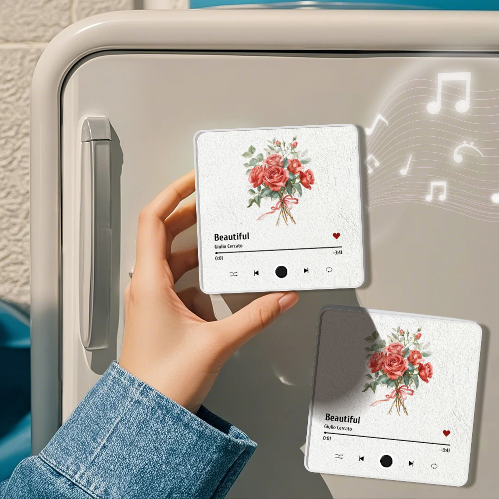 Custom Photo Album Music Fridge Magnet Love You Gift for Lover Custom Music Fridge Magnet Pro - MyPhotoSocksAu