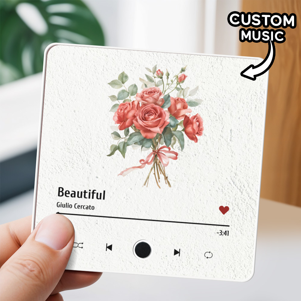 Custom Photo Album Music Fridge Magnet Flower Custom Music Fridge Magnet Pro - MyPhotoSocksAu