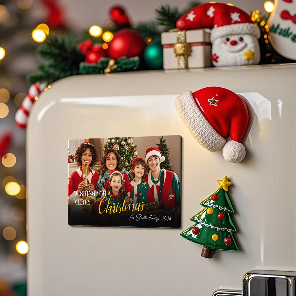 Christmas Fridge Magnet with Photo Christmas Card Magnets Unique Christmas Gift Personalized Photo Fridge Magnets Christmas Gift for Her Him - MyPhotoSocksAu