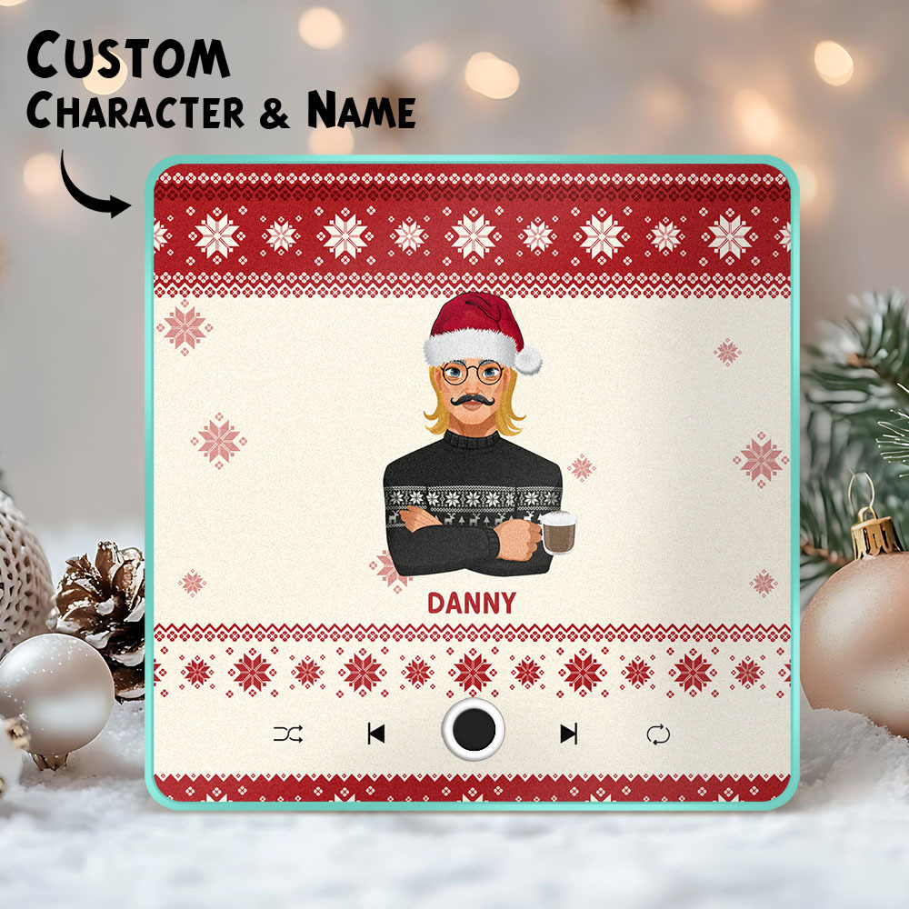 Custom Christmas Portrait Personalized Music Fridge Magnet Merry Christmas Magnets Can Play Songs Christmas Gift Family Gifts - MyPhotoSocksAu