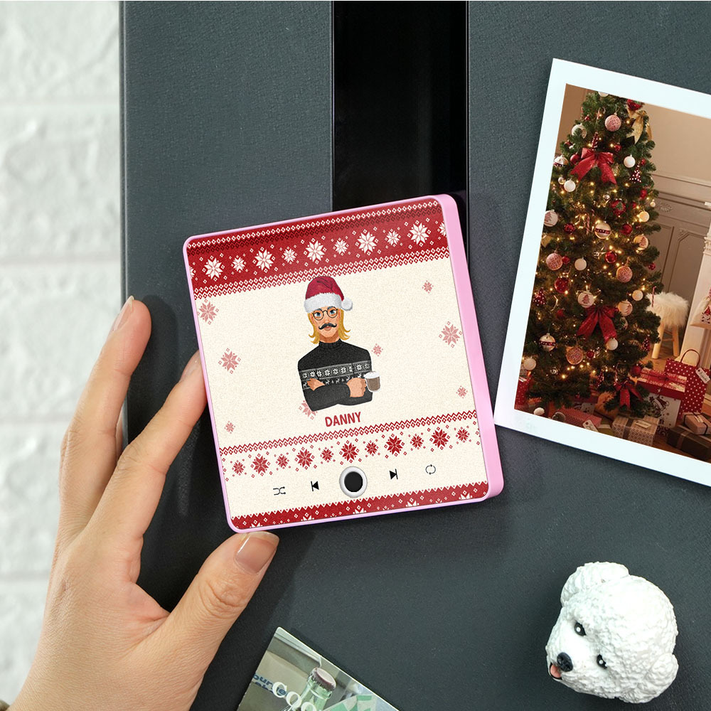 Custom Christmas Portrait Personalized Music Fridge Magnet Merry Christmas Magnets Can Play Songs Christmas Gift Family Gifts - MyPhotoSocksAu