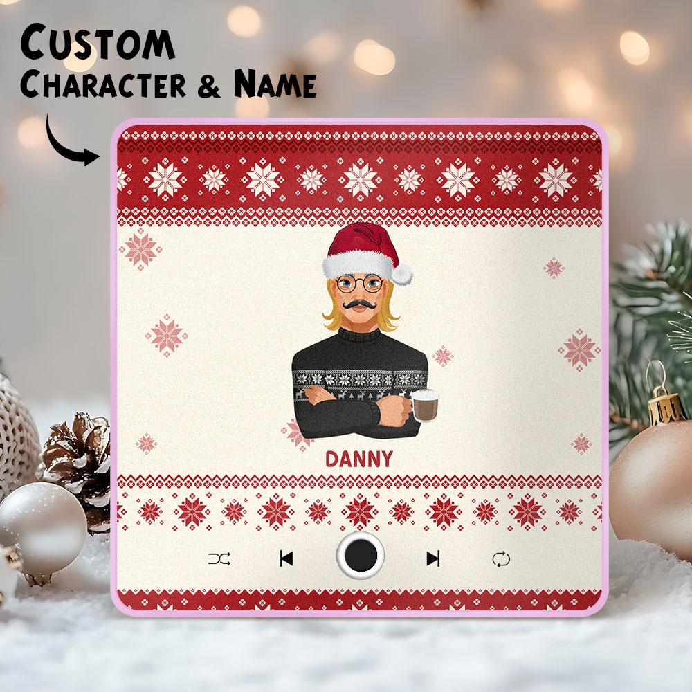 Custom Christmas Portrait Personalized Music Fridge Magnet Merry Christmas Magnets Can Play Songs Christmas Gift Family Gifts - MyPhotoSocksAu