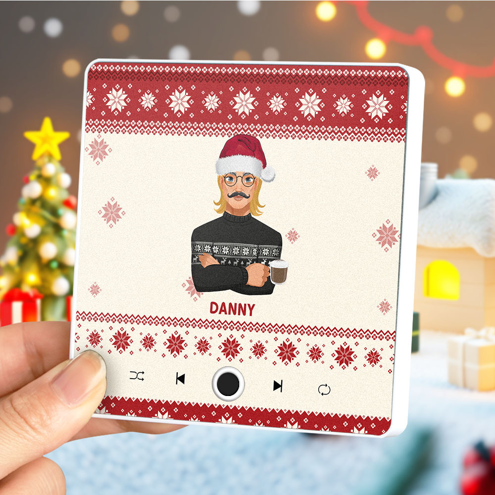 Custom Christmas Portrait Personalized Music Fridge Magnet Merry Christmas Magnets Can Play Songs Christmas Gift Family Gifts - MyPhotoSocksAu