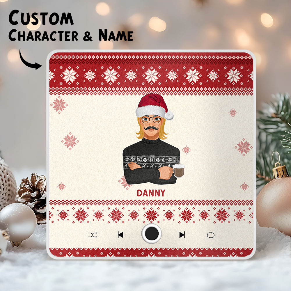 Custom Christmas Portrait Personalized Music Fridge Magnet Merry Christmas Magnets Can Play Songs Christmas Gift Family Gifts - MyPhotoSocksAu