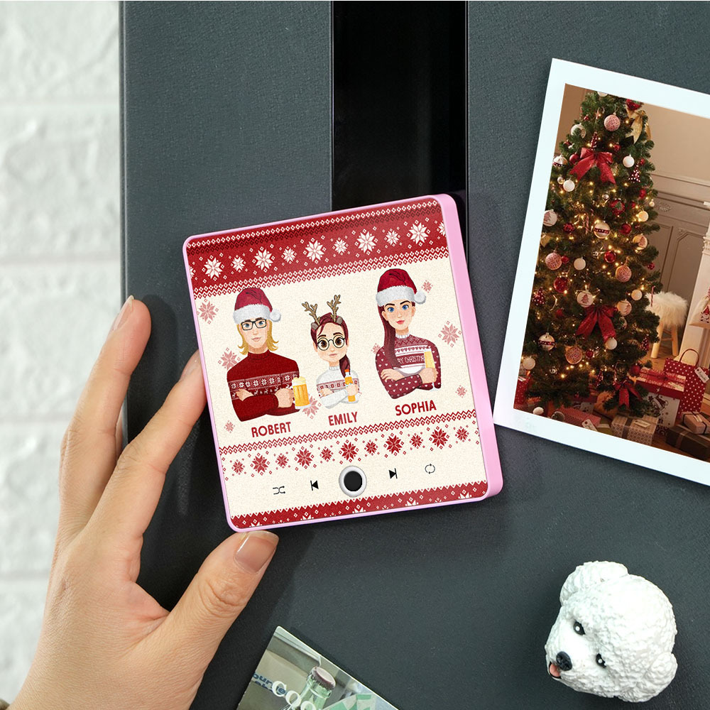 Custom Christmas Portrait Personalized Music Fridge Magnet Merry Christmas Magnets Can Play Songs Christmas Gift Family Gifts - MyPhotoSocksAu