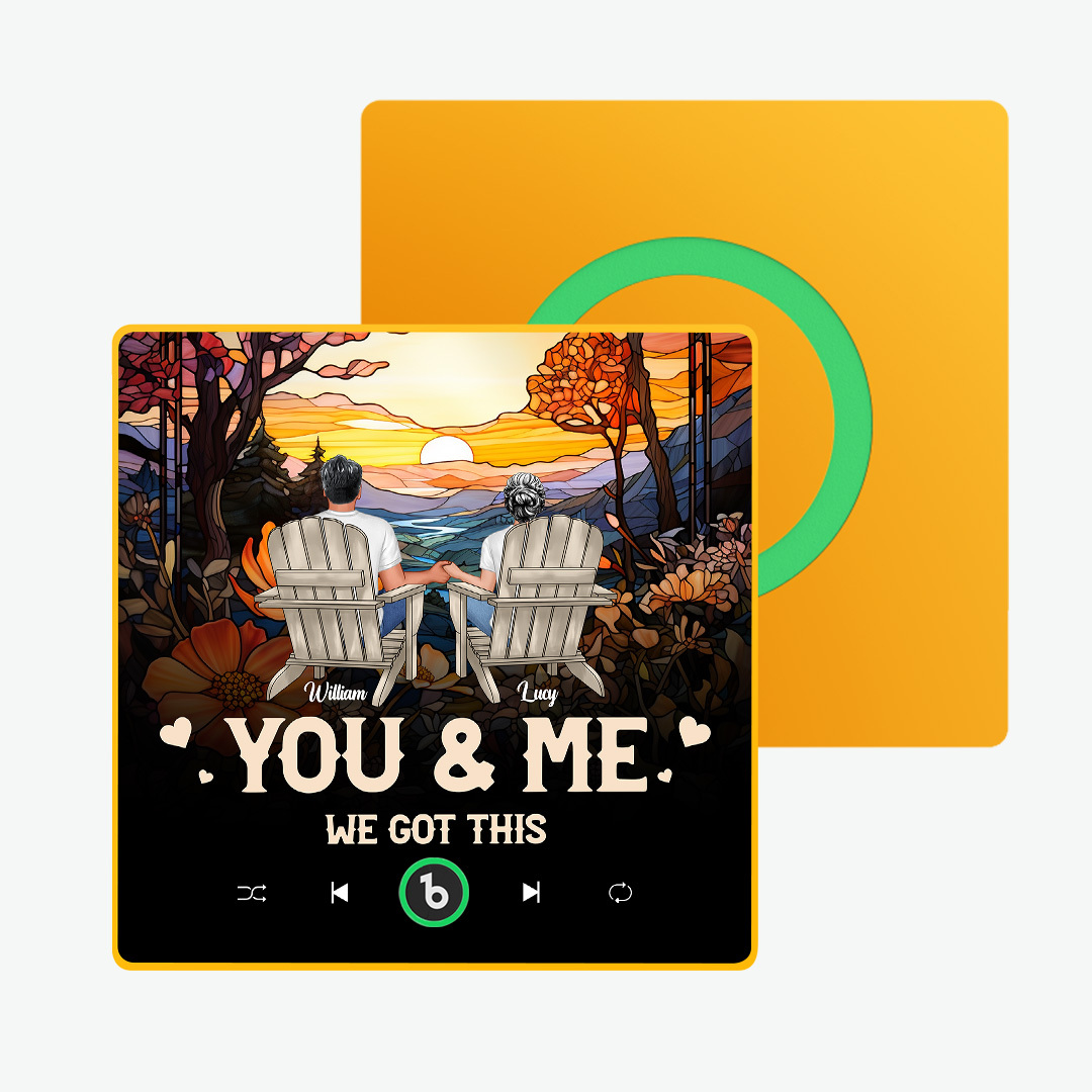 Custom Music Fridge Magnet Colorful Frame Album Fridge Magnet Music Wall Photo Sticker Custom Family Portrait Merry Christmas Can Play Songs Gift for Couples - MyPhotoSocksAu