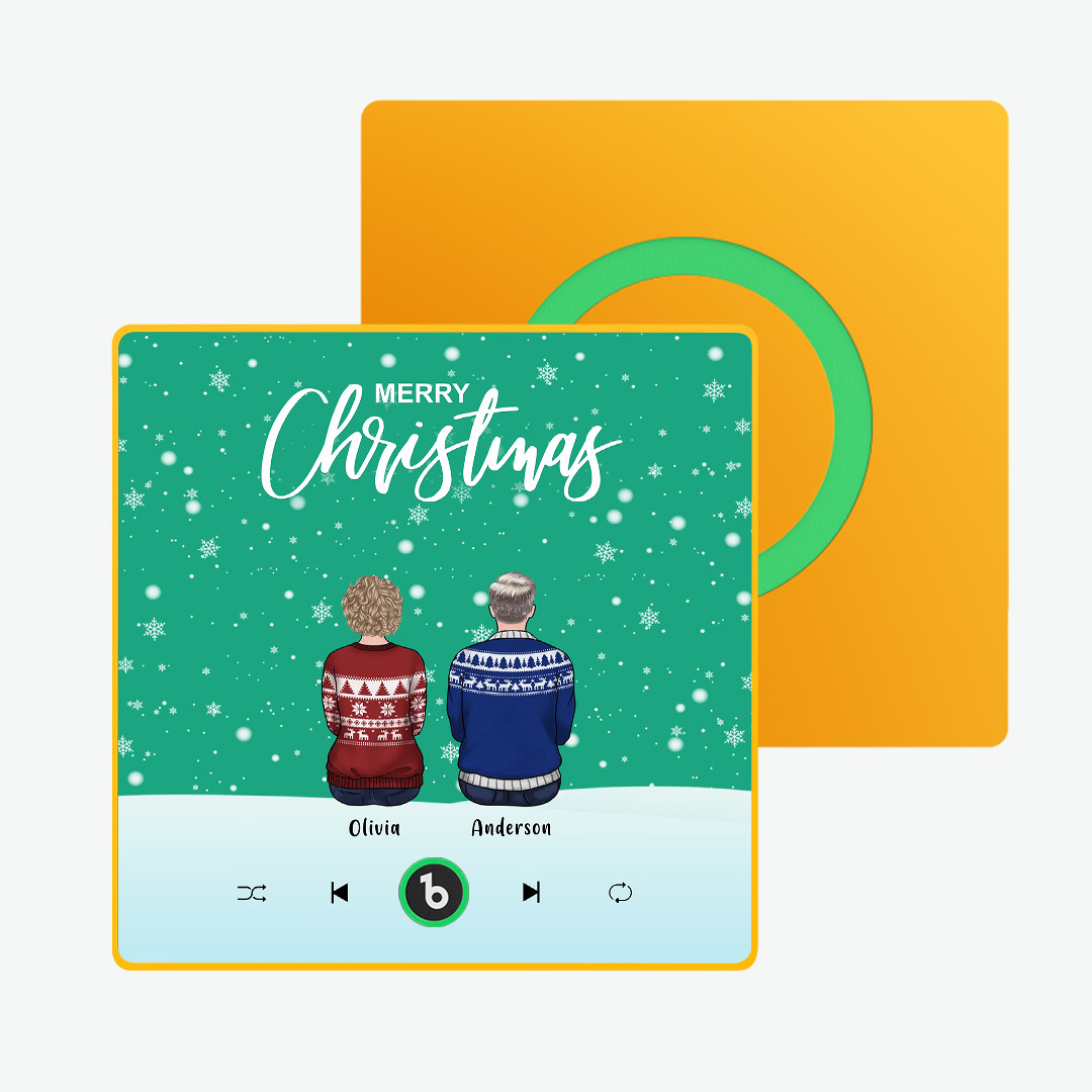 Custom Music Fridge Magnet Colorful Frame Album Fridge Magnet Music Wall Photo Sticker Custom Family Portrait Merry Christmas Can Play Songs Christmas Gift - MyPhotoSocksAu